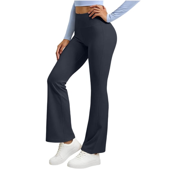 Hurxie Women's Mini Flared Workout High Waist No Front Seam Yoga Legging Pants