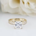 thumbnail image 2 of HeartsAndYou 3.5ct Princess Moissanite Engagement Ring for Women Two Row Round Accent 18k Yellow Gold over Silver, 2 of 9