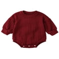 thumbnail image 1 of Barboteuse pour Bébé Manches Longues Justaucorps Tricoté Automne Hiver Hauts Chauds, 1 of 6