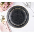 thumbnail image 3 of Disposable 7" Organic Hammered Collection Black with Gold RIM Plastic Salad /Desert Plates for Elegant parties, Weddings & All occasions.: 10CT, 3 of 5