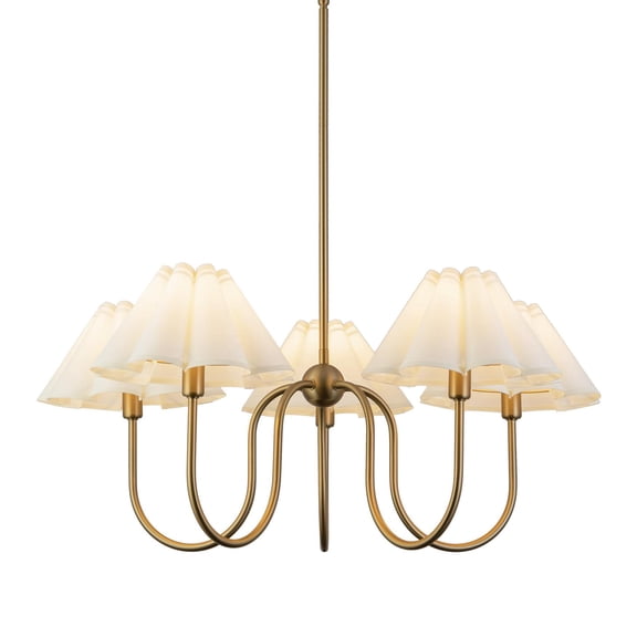 Alora Lighting Ch610530 Rosemary 5 Light 31" Wide Chandelier - Brushed Gold / Folded White