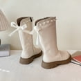 thumbnail image 5 of REDARER Elegant Pearl Bow Detail Lined Winter Ankle Boots for Girls Sole Comfortable Casual Footwear,Winter Boots,Girls Boots,Size:5.5-6 Years, 5 of 7