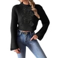 thumbnail image 1 of TINZ Sweater Dress Long Sleeve Oversized Tunic With Exquisite Embroidery And Panel Design Warm Winter Knit Vest Dress Long Pullover Sweater Belted Long Dress, 1 of 5