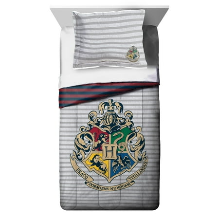 Harry Potter Hogwarts Crest Twin/Full Reversible Gray/Red ...