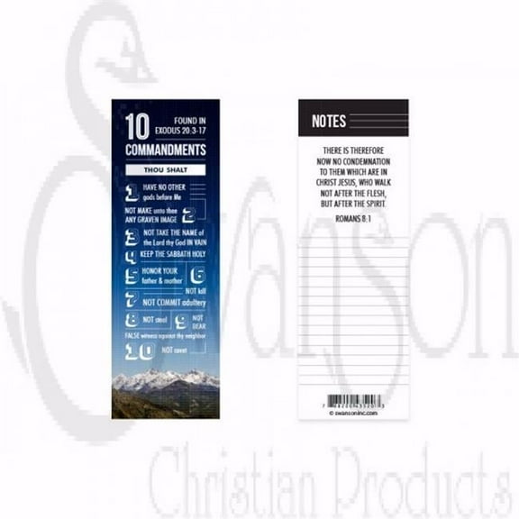 Swanson Christian Supply 17278X 10 Commandments Bookmark, Pack of 25