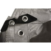 Moose Supply 10 Mil Heavy Duty Waterproof Poly Tarp Cover, Silver, 10 x 12