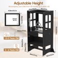 thumbnail image 4 of Kitchen Helper Stool for Toddlers, Wooden Toddler Learning Standing Tower with Whiteboard and Safety Rail, Adjustable-Height Platform Kids Step Stools for Kitchen Counter Bathroom Sink, 4 of 8