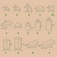 thumbnail image 3 of Juego de bloques de construcción de madera HUOGUO 72 piezas con estuche de almacenamiento, 3 of 4