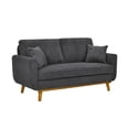 thumbnail image 3 of Cterwk Mid-Century Modern Corduroy Sofa Couch with Wood Legs, 2 Seat Loveseat Sofa for Living Room, Office, Bedroom, Gray, 3 of 8