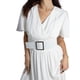 thumbnail image 1 of Jess por Meiko Vestido de Mujer Escote en V con Mangas de Volante y Cinturón de Declaración Midi XS Blanco, 1 of 6