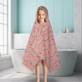 thumbnail image 6 of Pink Christmas Tree Pattern Hooded Bath Towel，50"x30" for Ages 3 To 12 Kids, Quick Dry Lightweight Soft Microfiber Hood Beach Towel Cover Up for Kids, 6 of 7