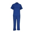 thumbnail image 4 of Two Piece Summer Sets for Women Casual Beach Outfits for Women Clothing Set Female Round Neck Short Sleeve Tops Pants Sets Full Pant Style S_1010 Women's Tracksuits Blue L, 4 of 7