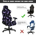 thumbnail image 6 of SCRAWLGOD Bat Stars Moon Print Violet Black Print Gaming Chair Cover with Armrest Cover, Washable Reclining Computer Chair Protection Non Slip Rotating Chair Slipcover with Elastic Band, 6 of 7