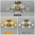 thumbnail image 6 of Modern Crystal Chandeliers Industrial Sputnik Chandeliers Gold Ceiling Light Semi Flush Mount Ceiling Lighting for Hallway Entryway Bathroom Living Room Kitchen Island（6-Light）, 6 of 8