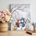 thumbnail image 2 of Canvas Wall Art, Christmas Snowman Framed Canvas Prints for Kitchen Bedroom, Xmas Tree Forest Winter Snowflakes Branches Small Gallery Wrapped Wall Decor for Home Office, Gifts, 8"x12" Ship Next Day, 2 of 9