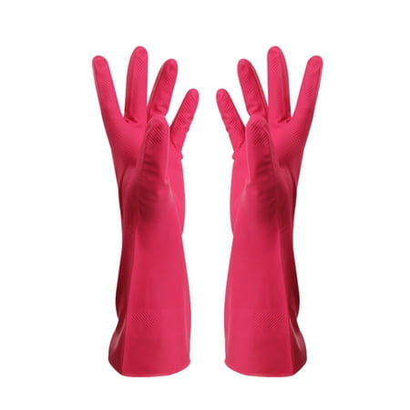 

Guopo Cleaning Gloves Gloves Gloves Washing Hand Rubber Long Cleaning Warm Gloves Kitchen Latex Dish Washing tool Dishes Gauntlets Kitchen Dining Bar Hot Pink