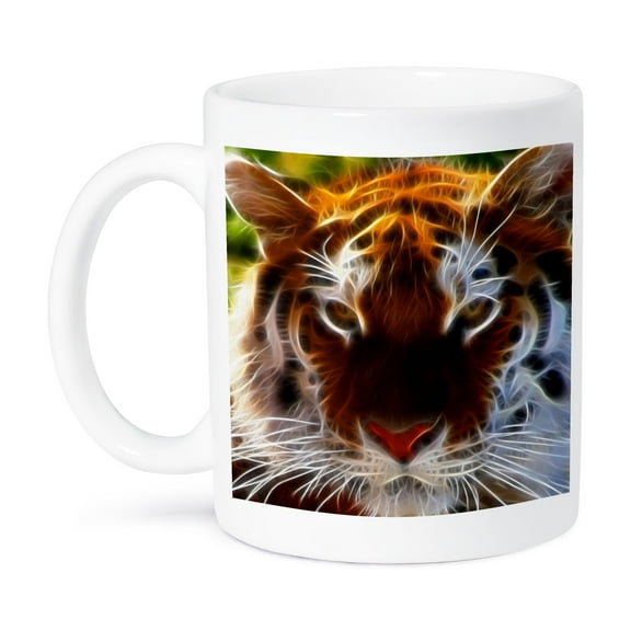 3dRose, Fractal Color Outlined Bengal Tiger, 11oz Mug
