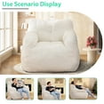 thumbnail image 6 of White Plush Bean Bag Chair, High Density Memory Foam Bean Bag Chair Lazy Chair with Armrest，Teddy Bean Chair, 38.5x40x29.5 Inches, 6 of 7