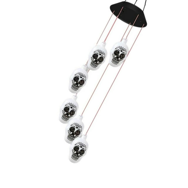 Toystoory Windchime Light Solar Colorful Pumpkin Wind Chime Anti-caída Lámpara colgante LED Atmósferas Luces Jardín Decoración de Halloween Kits de decoración para fiestas tipo 4