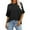 Black, variant on Inleife Womens T-Shirts Women's Casual Crewneck Short-Sleeved Solid Color Loose Short Loose T-Shirt Tops Sizes Khaki L