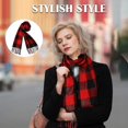thumbnail image 3 of 2 Pieces Warm Tartan Plaid Checked Women Winter Scarf And Wraps Unisex, 3 of 5