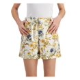 thumbnail image 3 of INC Womens Ivory Pocketed Zippered Hook And Bar Closure Belted Floral High Waist Shorts 16, 3 of 4