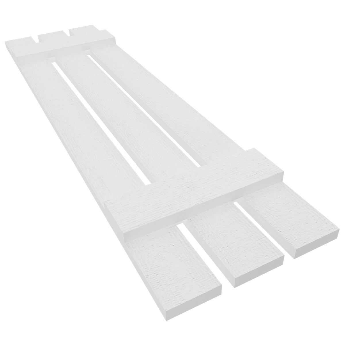 Ekena Millwork 12"W x 35"H Mid-America Vinyl, Standard Size Three Board Spaced Shutters, w/Installation Shutter-Lok's & Matching Screws (Per Pair), 001 - White