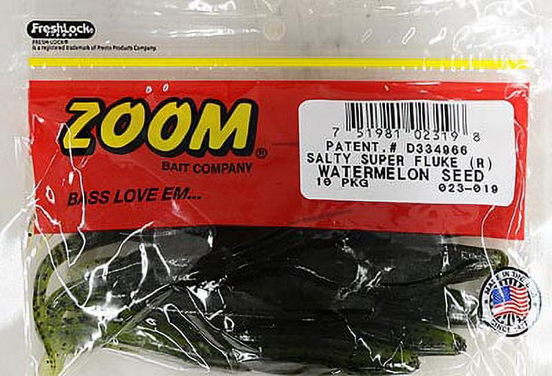 Zoom Bait Salty Super Fluke Jerk Bait, Watermelon Candy, 5-Inch, Pack of  10, Soft Plastic Lures -  Canada