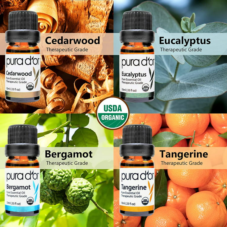  Cliganic USDA Organic Aromatherapy Essential Oils Set (Top 6),  100% Pure Natural - Peppermint, Lavender, Eucalyptus, Tea Tree, Lemongrass  & Orange : Health & Household