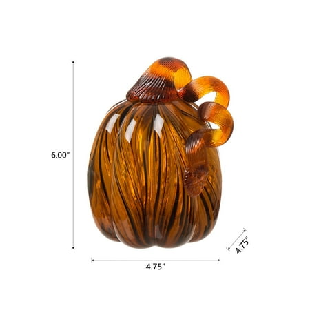 

Glitzhome Glitzhome Multi Striped Handblown Glass PumpkinsD
