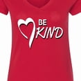 thumbnail image 4 of Inktastic Be Kind with Heart Ribbon in White Text Women's V-Neck T-Shirt, 4 of 5