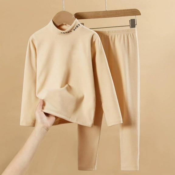 Tawop Thermal Underwear Unisex Long Johns Warm Crewneck Long Sleeves Outfits Top and Bottom Set Base Layer Fall Clothing