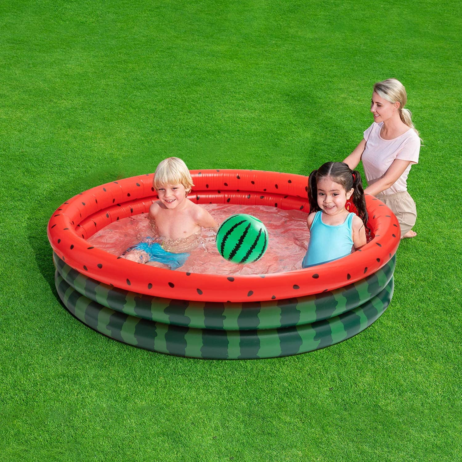GROBRO7 2Pcs Inflatable Kiddie Watermelon Large Swimming Pools Beach