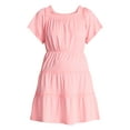 thumbnail image 6 of Time and Tru Women's Tiered Cotton Mini Dress with Flutter Sleeves, Sizes XS-XXXL, 6 of 6