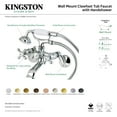 thumbnail image 4 of Kingston Brass KS266AC Kingston Wall Mount Clawfoot Tub Faucet with Hand Shower, Antique Copper, 4 of 5