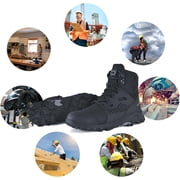 SUYSTEX Waterproof Steel Toe Boots For Men Women Comfortable Mens Safety Work Boots Indestructible Steel Toe Shoes Lightweight Non Slip Puncture Resistant Industrial Construction Boot