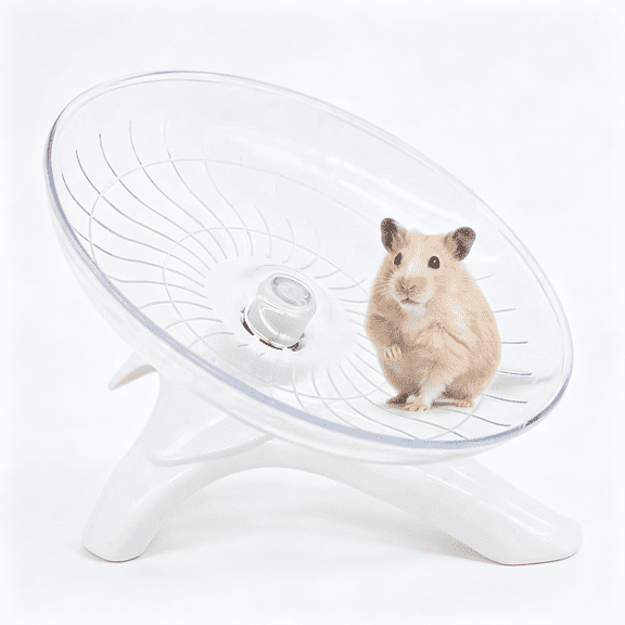 BESTSKY Hamster Flying Saucer Silent Running Exercise Wheel for Hamsters, Gerbils, Mice,Hedgehog and Other Small Pets Silent Running Wheel Hamster Wheel (White)
