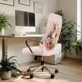 thumbnail image 3 of Renewold Office Chair Cover for Armrest Chairs Stretch Desk Computer Chair Slipcover Removable Non-slip High Back Chair Cover for Easter Home Decor, Retro Easter Bunny Floral Pink, L, 3 of 7