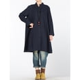 thumbnail image 2 of Lavnis Women's Cotton Linen Full Front Buttons Long Sleeve Jacket Loose Dress Outfit Shirt Blue L, 2 of 5
