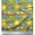 thumbnail image 1 of Soimoi Crepe Silk Fabric Floral Clip Art Printed Fabric 1 Yard 42 Inch Wide, 1 of 1
