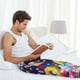 thumbnail image 5 of Fotbe Space Colorful Donut Pantalones de Pijama para Hombre, Pantalones de Dormir, Pantalones de Casa con Cintura Ajustable y Bolsillos-Small, 5 of 6