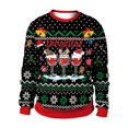 thumbnail image 1 of Jerseys navideños para hombres, suéter de cuello redondo con estampado 3D de reno, ropa superior para pareja, sudaderas de fiesta navideña, 1 of 4