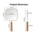 thumbnail image 3 of YEAKE Hand Held Mirror with Handle for Makeup,Small Cute Wood Hand Mirror for Shaving with Hole Hanging Single-Sided Portable Travel Vanity Mirror for Men&Women, 3 of 4