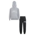 thumbnail image 3 of ZDHoor Boys Girls 2 Pieces Tracksuit Sweatsuit Hooded Pullover Sweatshirt with Sweatpants Jogger Set Gray&Black 3-4, 3 of 6