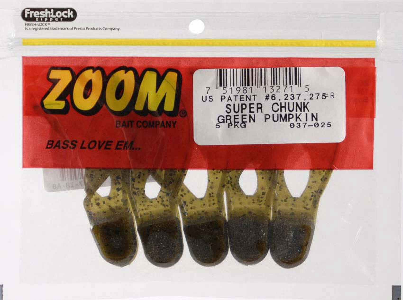(2 pack) Zoom Super Chunk 3.5'' Green Pumpkin 5pk