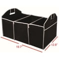 thumbnail image 3 of Car Trunk Organizer 3 Section Collapsible Storage Box, Foldable Cargo Organizer with Handles and Mesh Pockets for SUV Truck Van Car, Black, 3 of 18