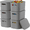 Gray, variant on NTYNTY 6 Pack Small White Plastic Storage Bins with Lids & Handles, 9.84" x 7.09" x 6.3" Stackable Organizer for Crafts & Snacks