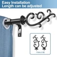 thumbnail image 4 of Urbanest Adjustable Single Curtain Rod Set Julietta Finials – 5/8 -Inch Diameter, With Black Rod, 48–84 Inches, 4 of 6