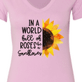 thumbnail image 4 of Inktastic Summer in a World Full of Roses Be a Sunflower Women's V-Neck T-Shirt, 4 of 5