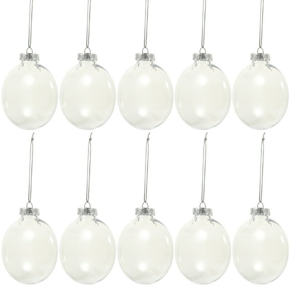 Homoyoyo 10pcs Clear Plastic Fillable Christmas Ornaments Small Tree Decorations for Holiday